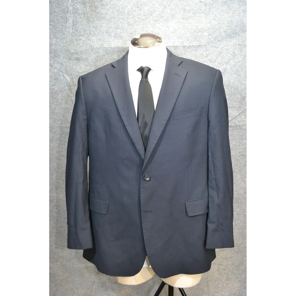 Brooks Brothers 346 Suit Jacket Mens 46R Blue Wool Stretch Sport Coat Blazer
